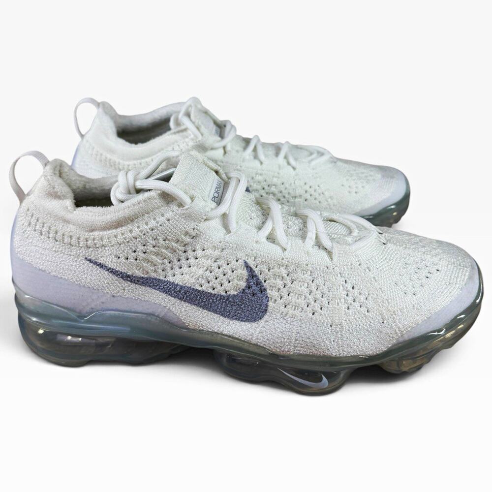 Size 9.5 W Nike Air VaporMax 2023 Flyknit Low Top Sneakers White/Gray DV6840-100
